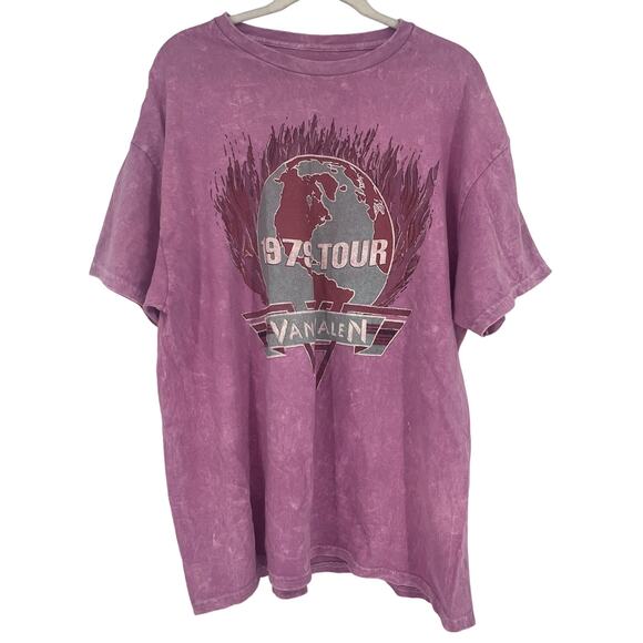 Officially Licensed Van Halen 1979 Tour T-Shirt Pink Acid Wash Large NWOT - Picture 6 of 6
